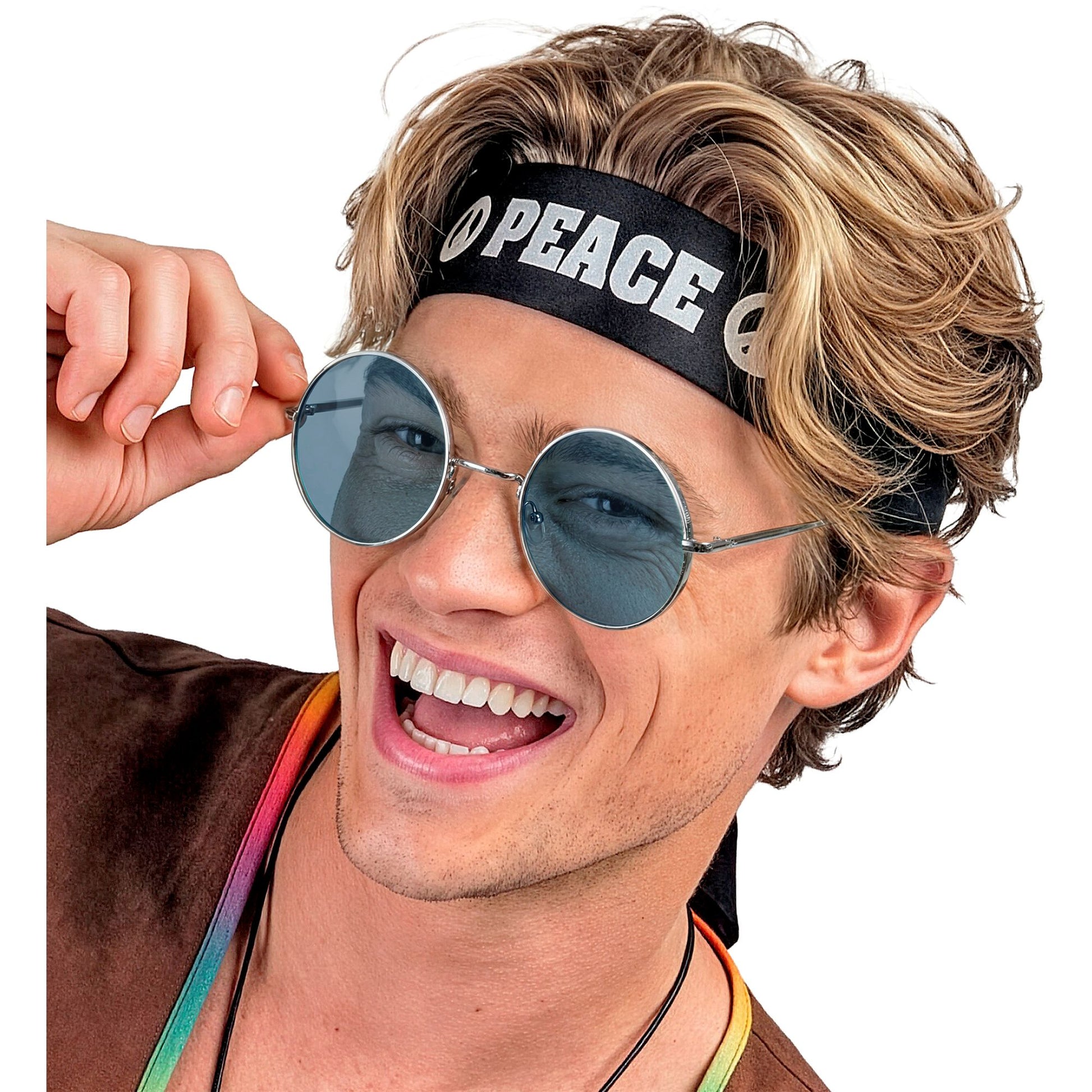 "BRILLE HIPPIE XL MIT BLAUEN GLÄSERN" Durchmesser 6 cm – Ansicht 4