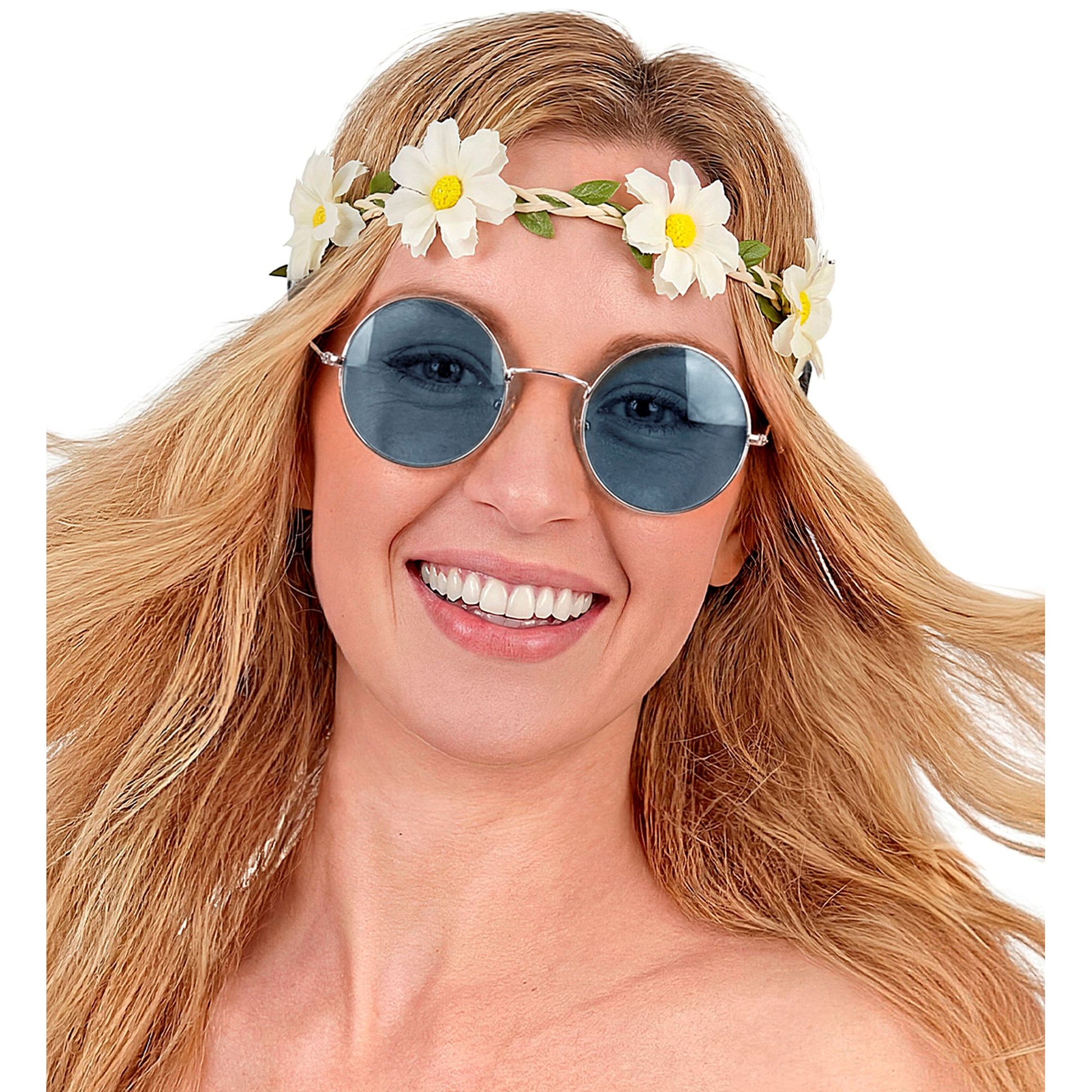 "BRILLE HIPPIE XL MIT BLAUEN GLÄSERN" Durchmesser 6 cm – Ansicht 5