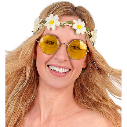 "BRILLE HIPPIE XL MIT GELBEN GLÄSERN" Durchmesser 6 cm – Ansicht 4