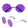 "BRILLE HIPPIE XL MIT VIOLETTEN GLÄSERN" Durchmesser 6 cm – Vorderansicht