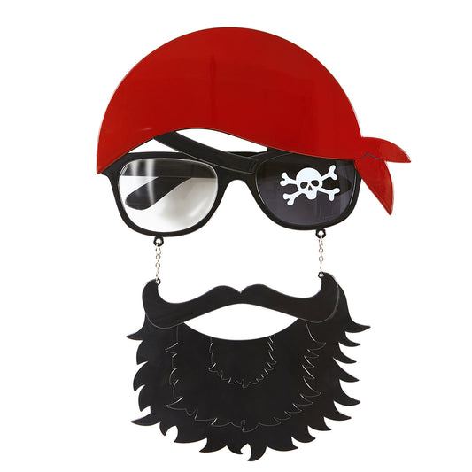 "BRILLE PIRAT MIT BART" – Vorderansicht