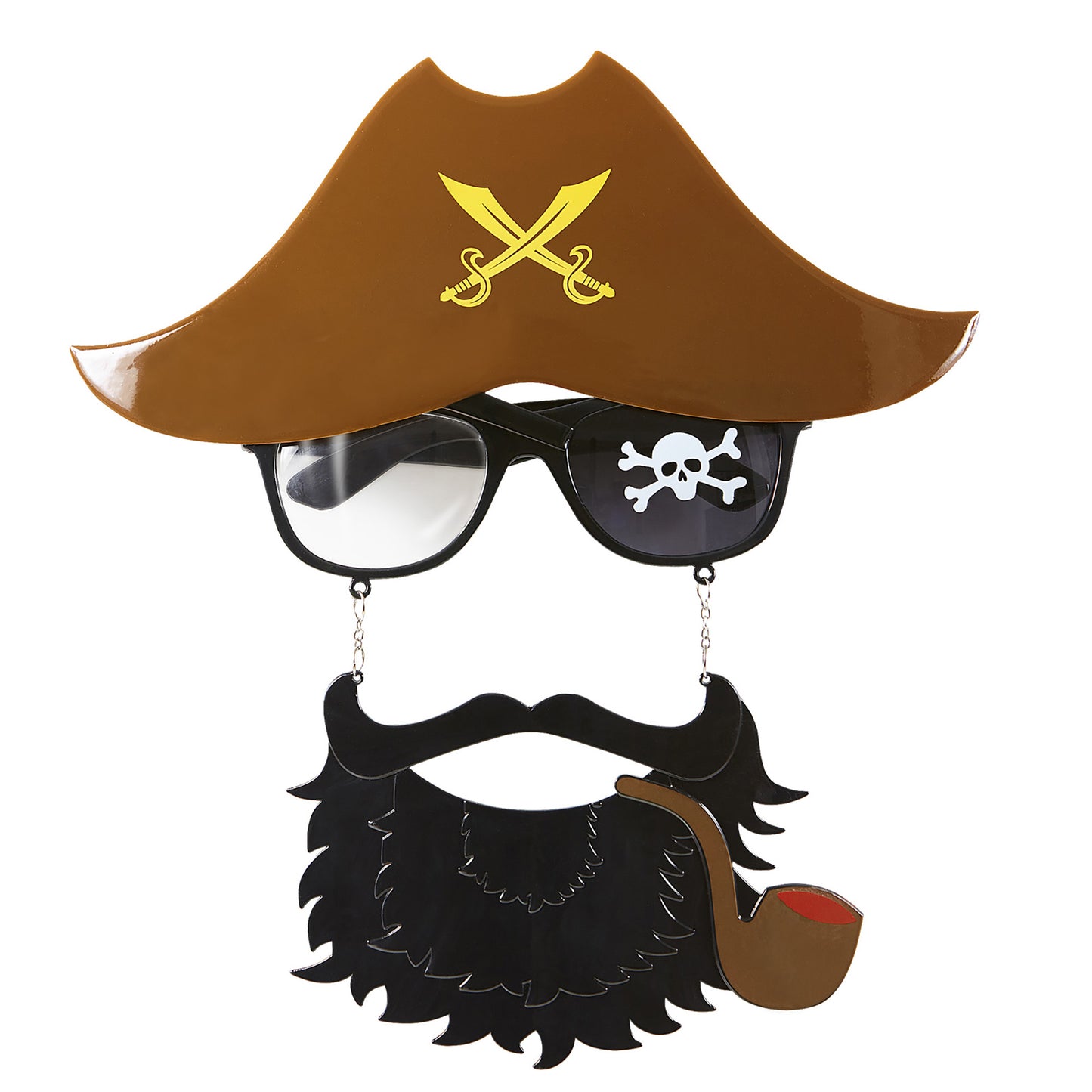 "BRILLE PIRATENKAPITÄN MIT BART" – Vorderansicht