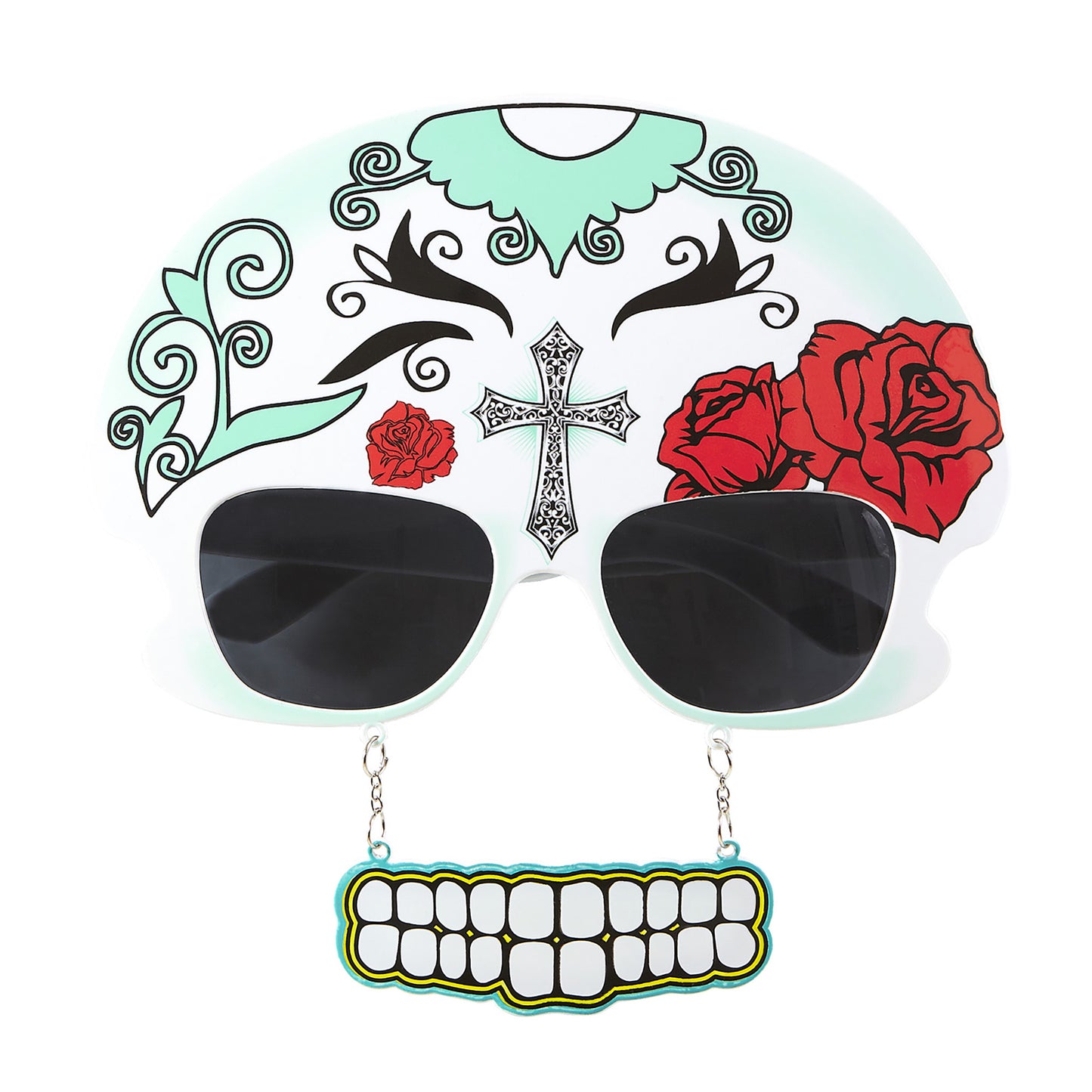 "BRILLE TOTENKOPF DIA DE LOS MUERTOS MIT ZÄHNEN" – Vorderansicht