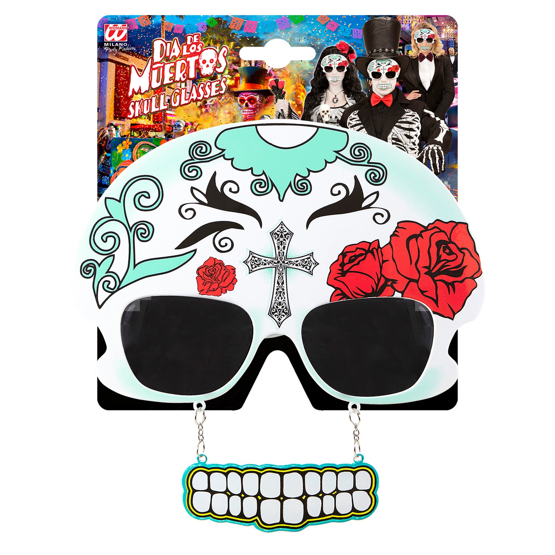 "BRILLE TOTENKOPF DIA DE LOS MUERTOS MIT ZÄHNEN" – Detailansicht