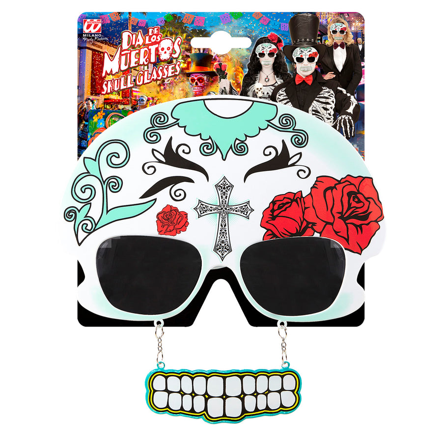 "BRILLE TOTENKOPF DIA DE LOS MUERTOS MIT ZÄHNEN" – Detailansicht