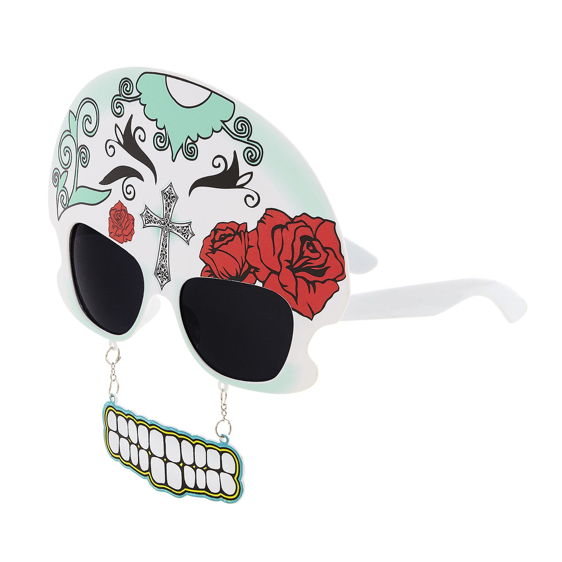 "BRILLE TOTENKOPF DIA DE LOS MUERTOS MIT ZÄHNEN" – Ansicht 3