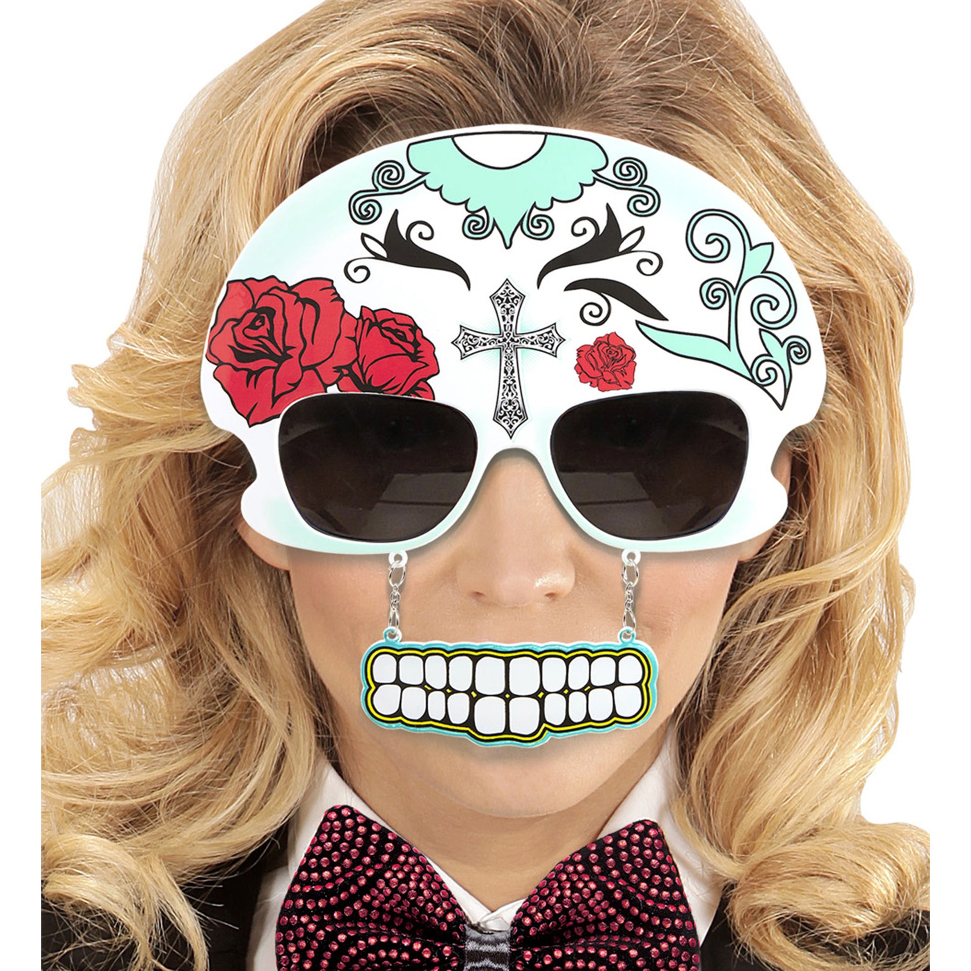 "BRILLE TOTENKOPF DIA DE LOS MUERTOS MIT ZÄHNEN" – Ansicht 4