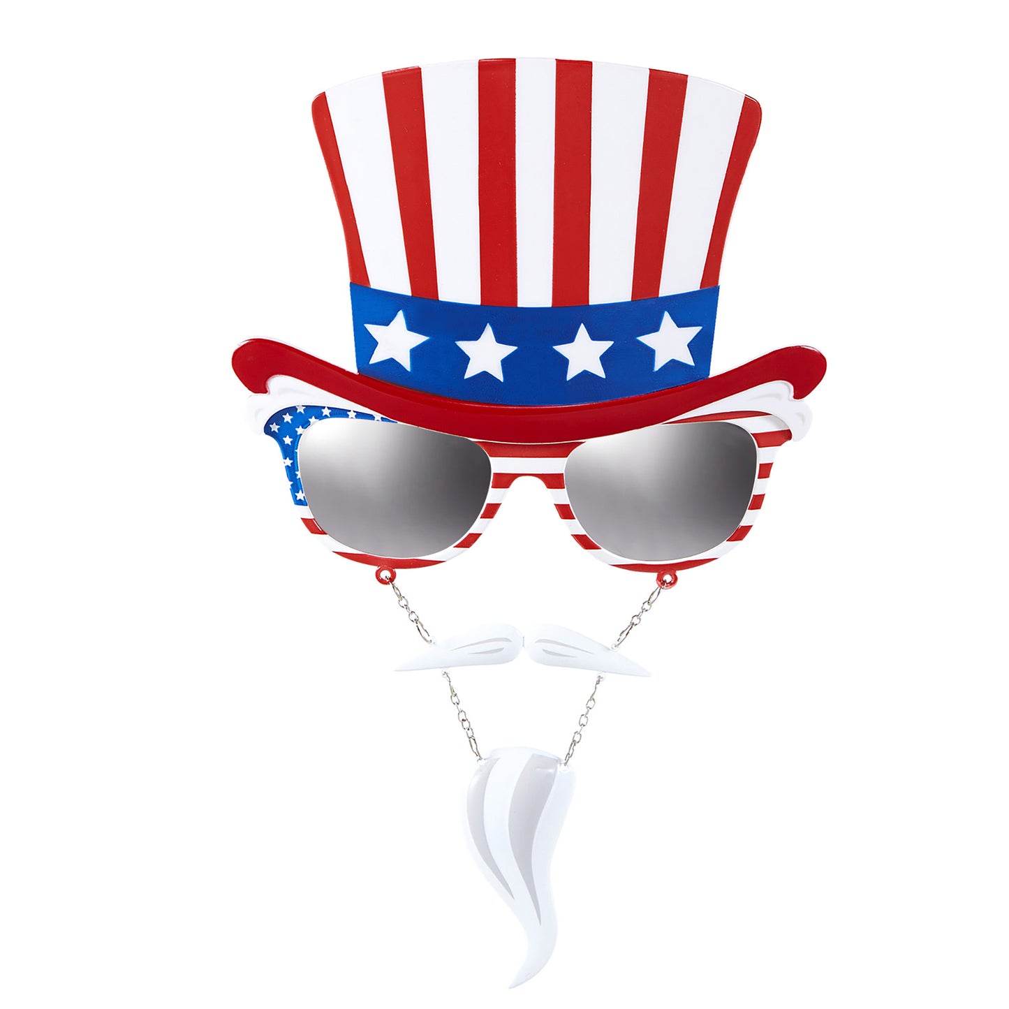 "BRILLE UNCLE SAM MIT SCHNAUZBART UND KINNBART" – Vorderansicht