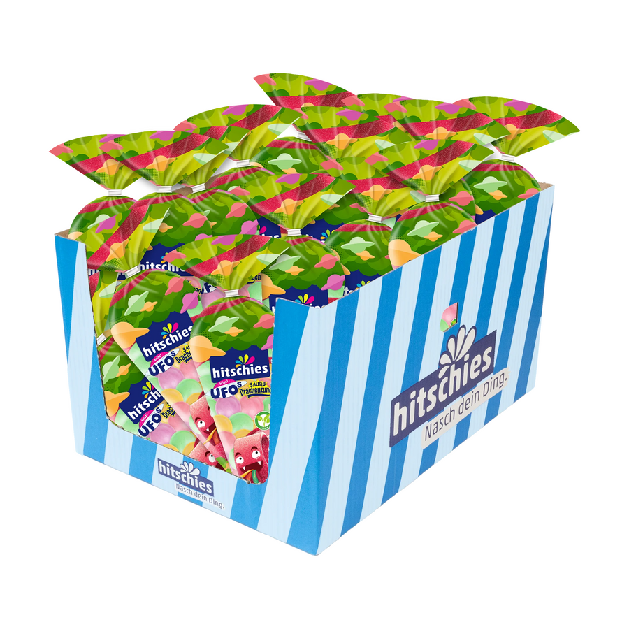 Hitschies brizzl UFOs saure Drachenzungen 75g – Detailansicht