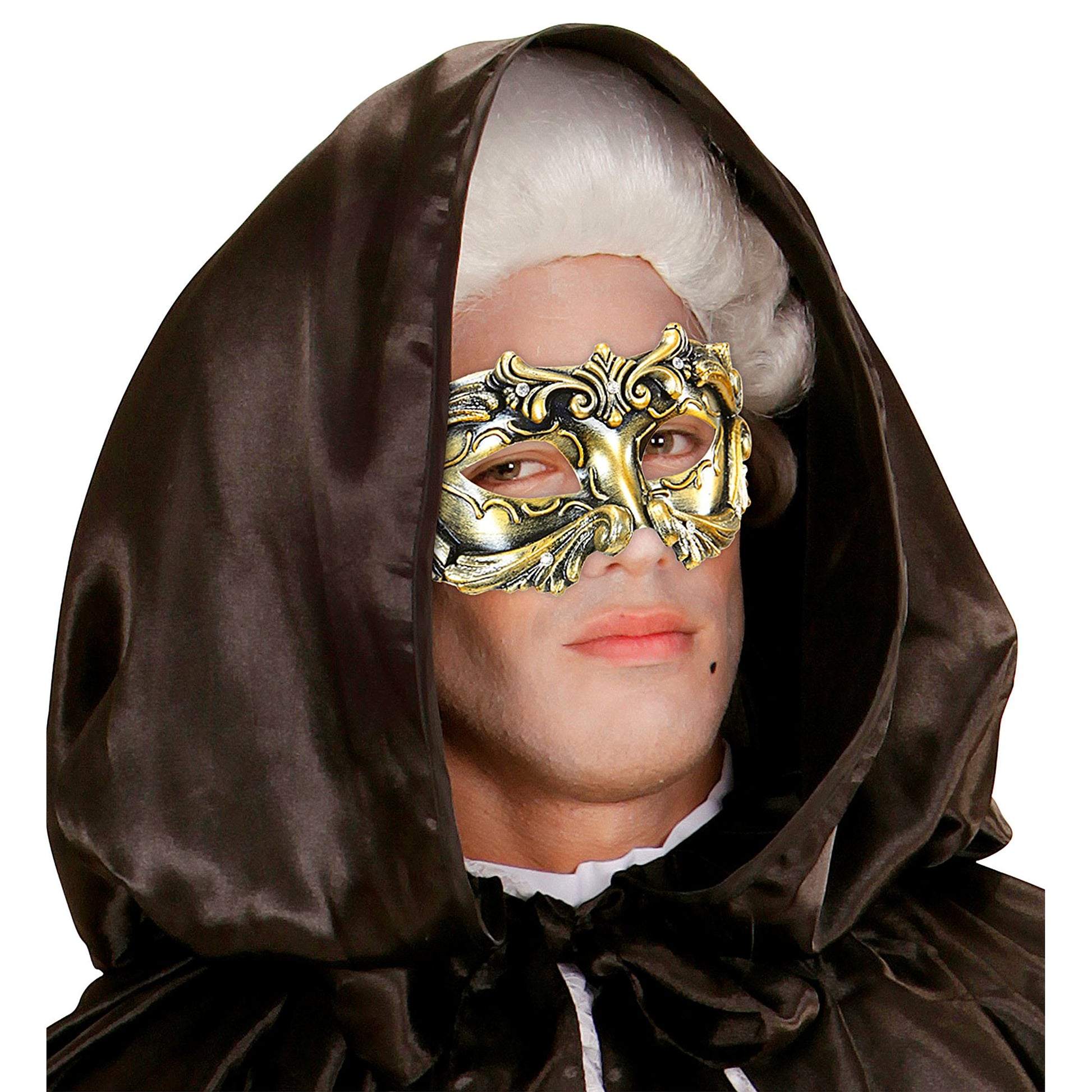 "BRONZEFARBENE DELUXE MASKE BAROQUE COLOMBINA MIT STRASS" – Ansicht 5