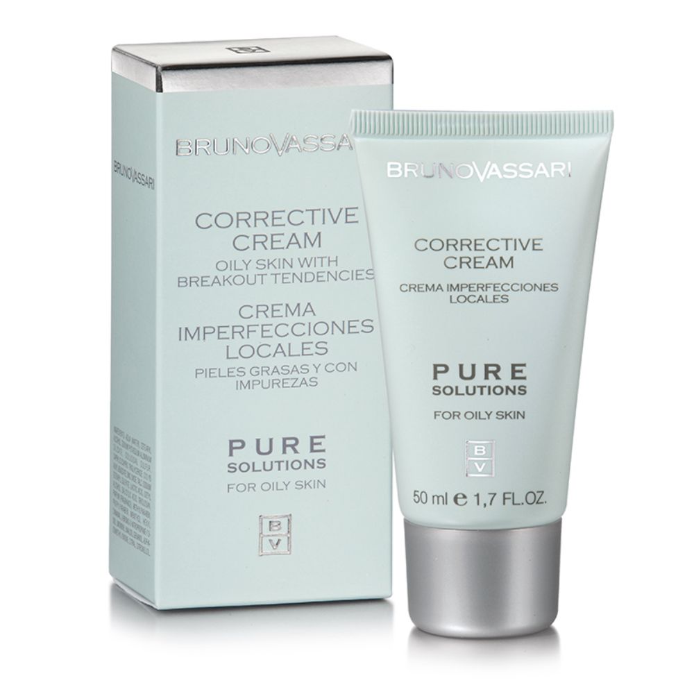 Bruno Vassari, Pure Solutions, Bio-sulf, Zur Regulierung von übermäßigem Talg, Nacht, Lokale Behandlungscreme, Gegen Akne, Für das Gesicht, 50 ml