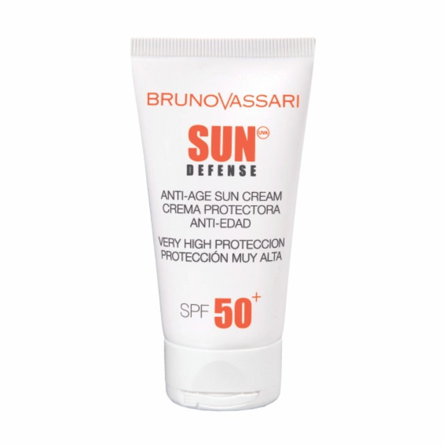Bruno Vassari, Sun Defense, Vitamin E, UV-Schutz, Sonnencreme, Für das Gesicht, SPF 50+, 50 ml