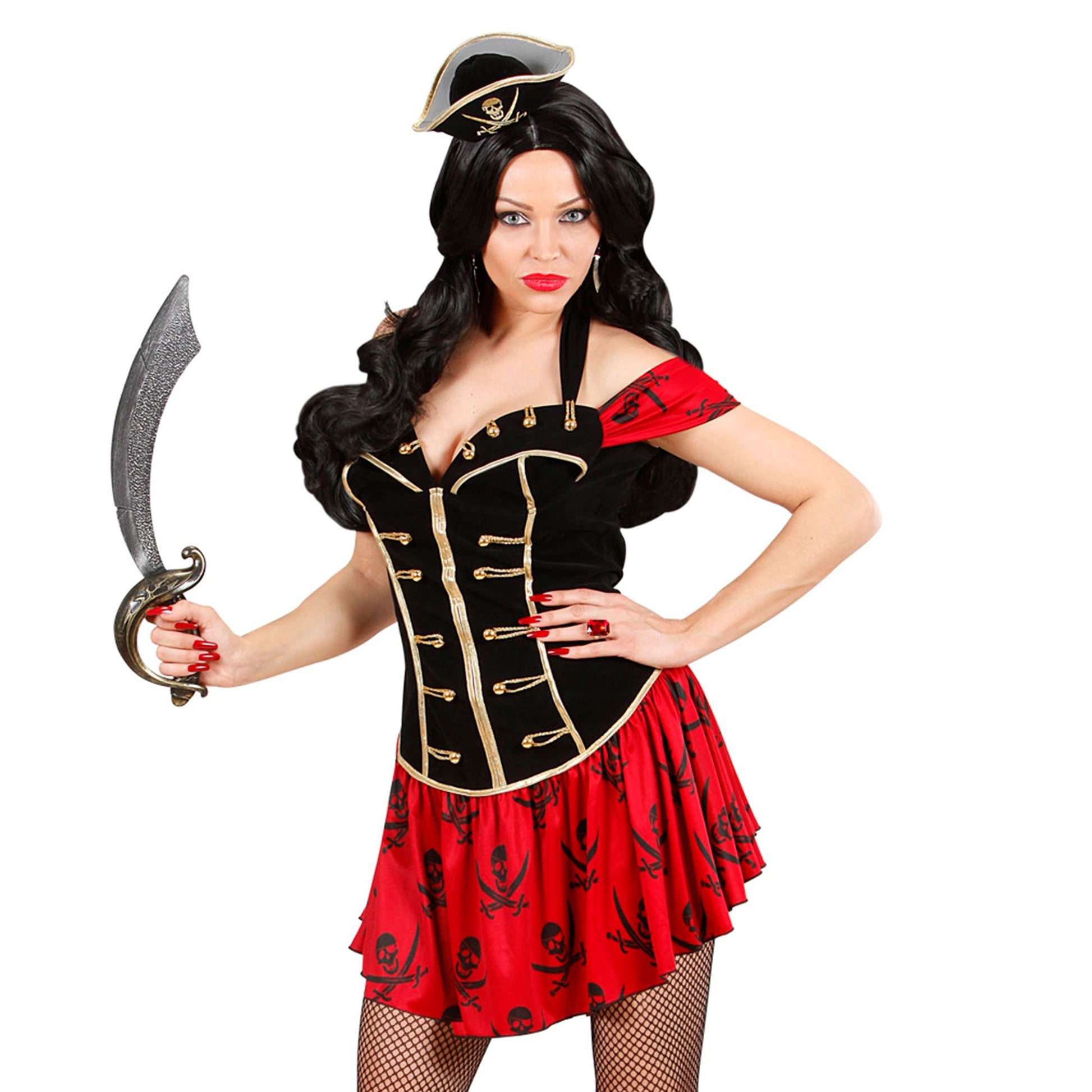 "BUCCANEER GIRL" (Kleid, Minidreizackhut) – Vorderansicht