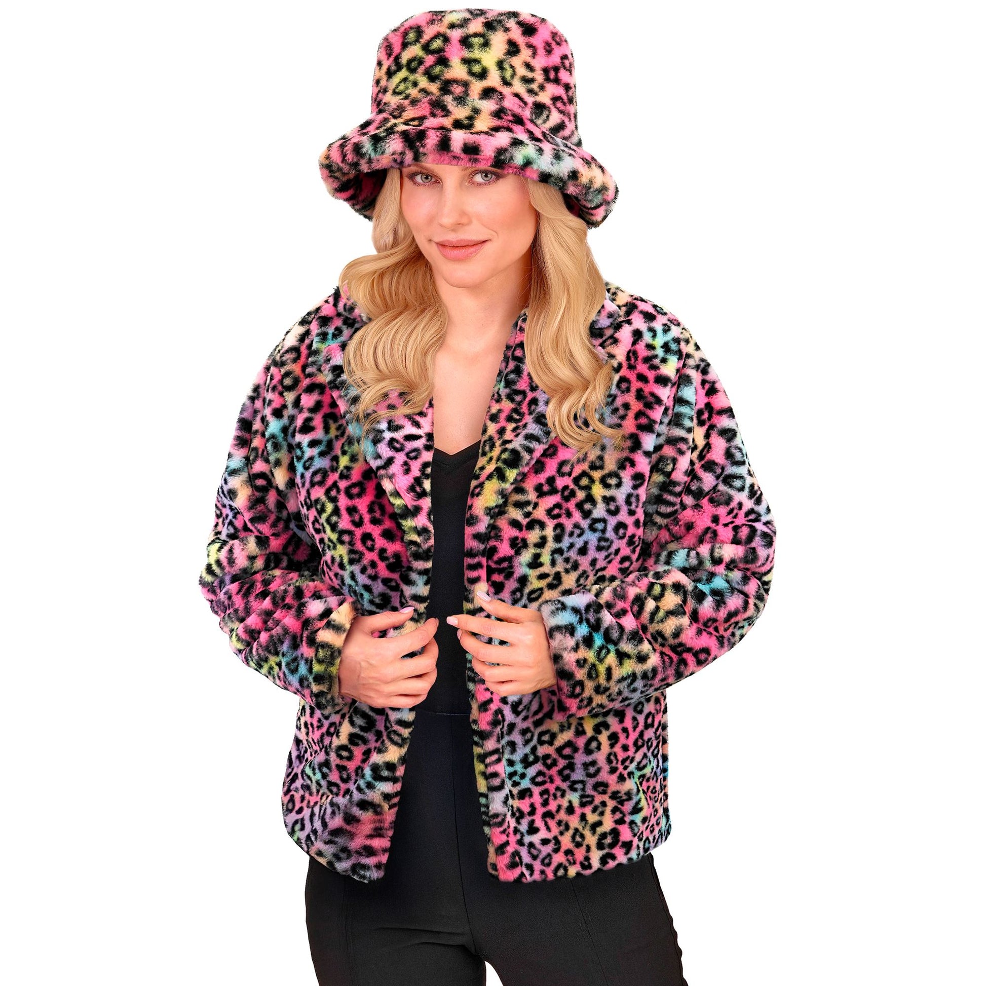 "BUNTE ANIMALIER LEOPARDENMUSTER DAMEN PLÜSCHJACKE" – Ansicht 4