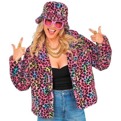 "BUNTE ANIMALIER LEOPARDENMUSTER DAMEN PLÜSCHJACKE" – Ansicht 6