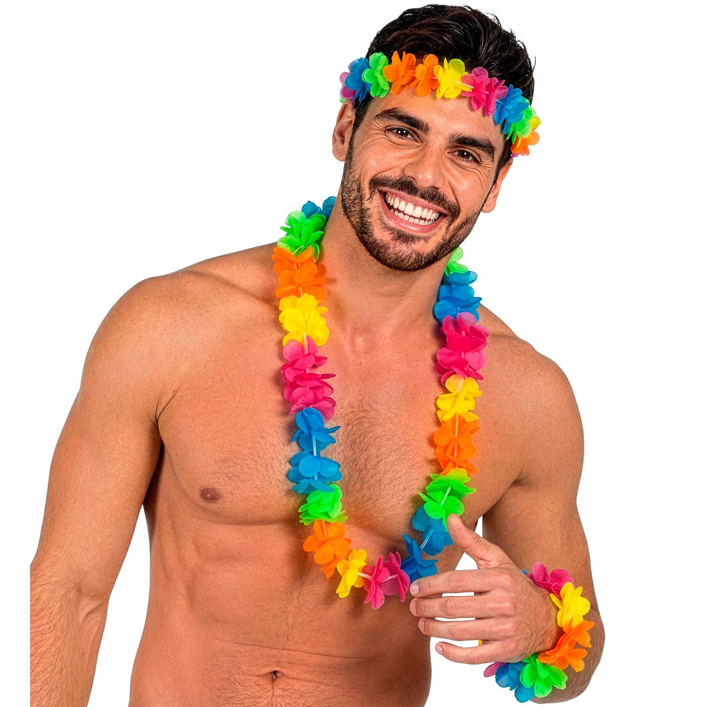 "BUNTES HAWAIISET" (Kette, Stirnband, 2 Armbänder) – Ansicht 4