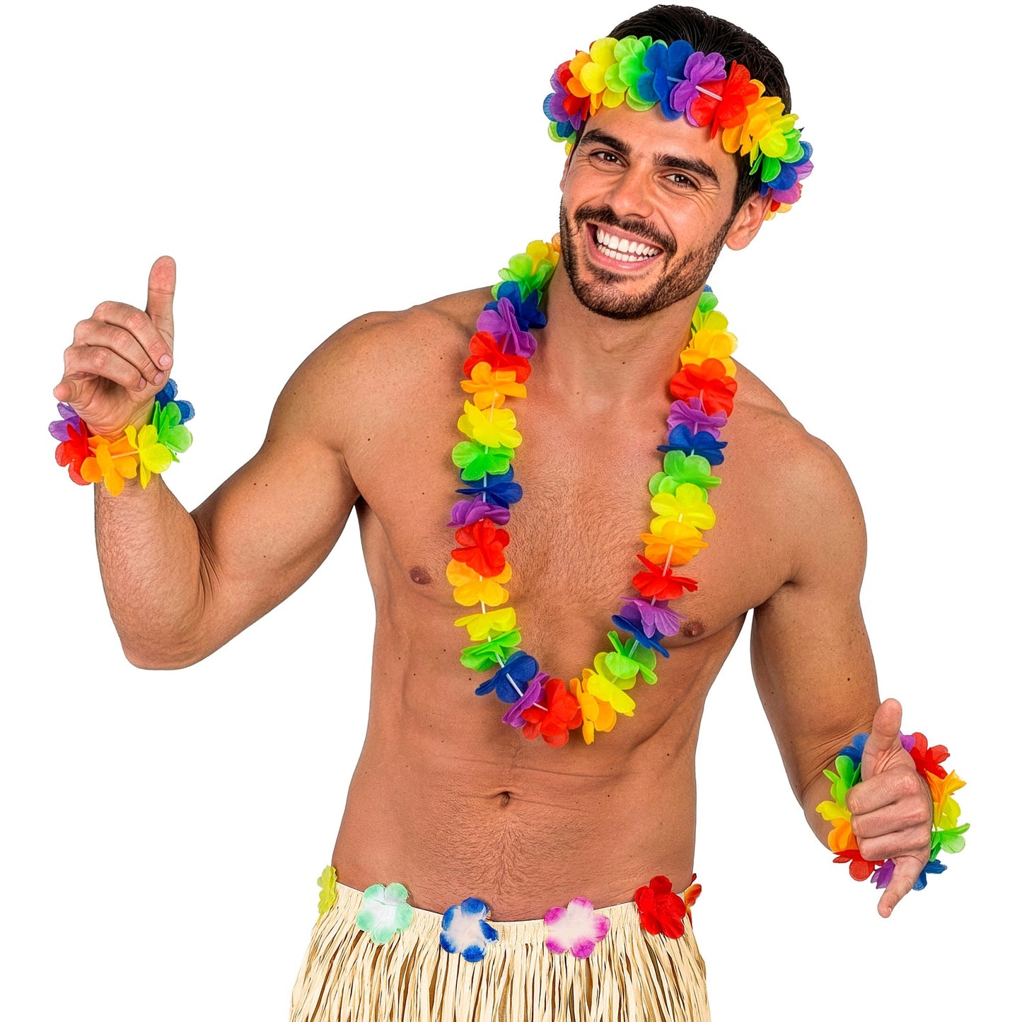 "BUNTES HAWAIISET" (Kette, Stirnband, 2 Armbänder) – Ansicht 4