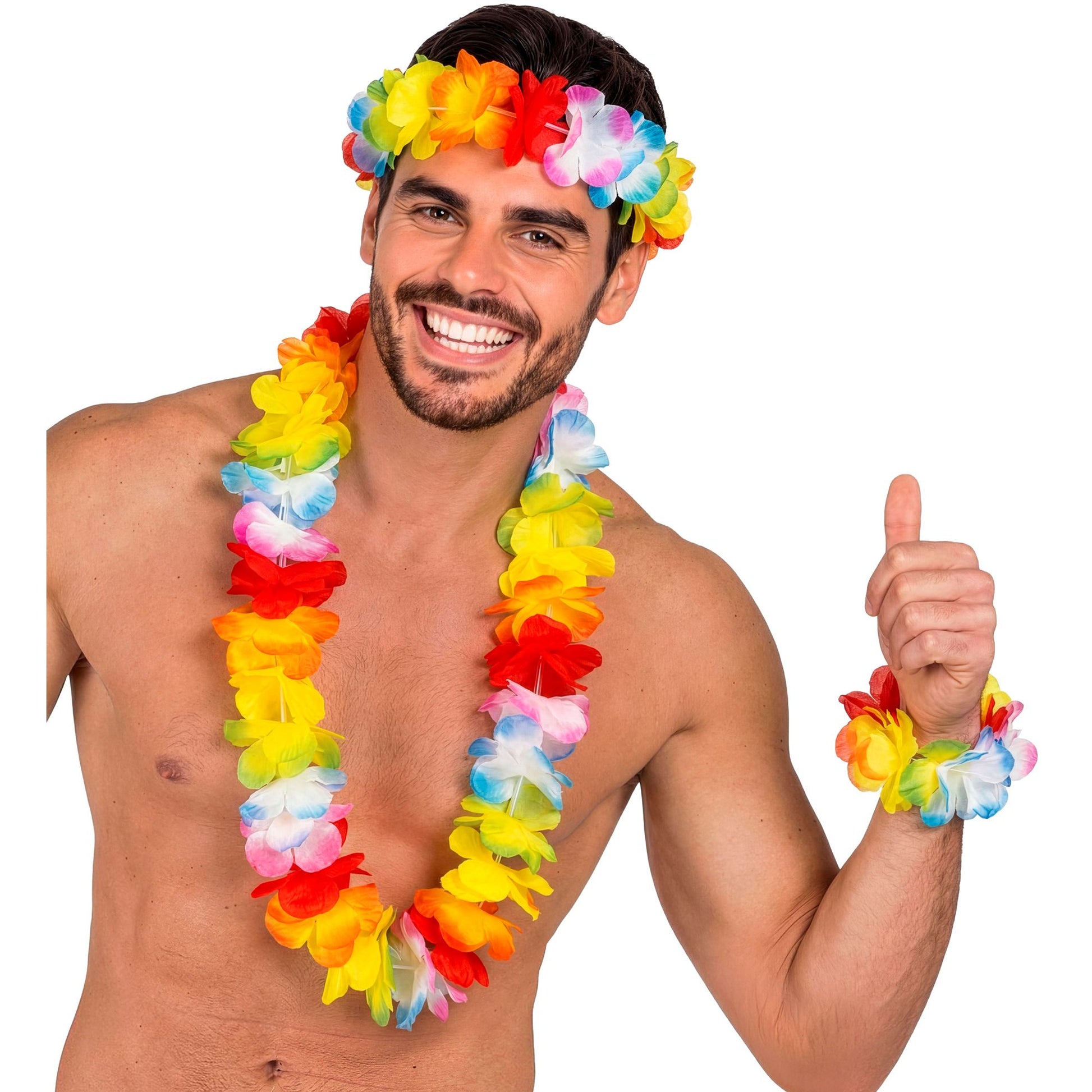 "BUNTES LUXUS HAWAIISET" (Kette, Stirnband, Armband) – Ansicht 4