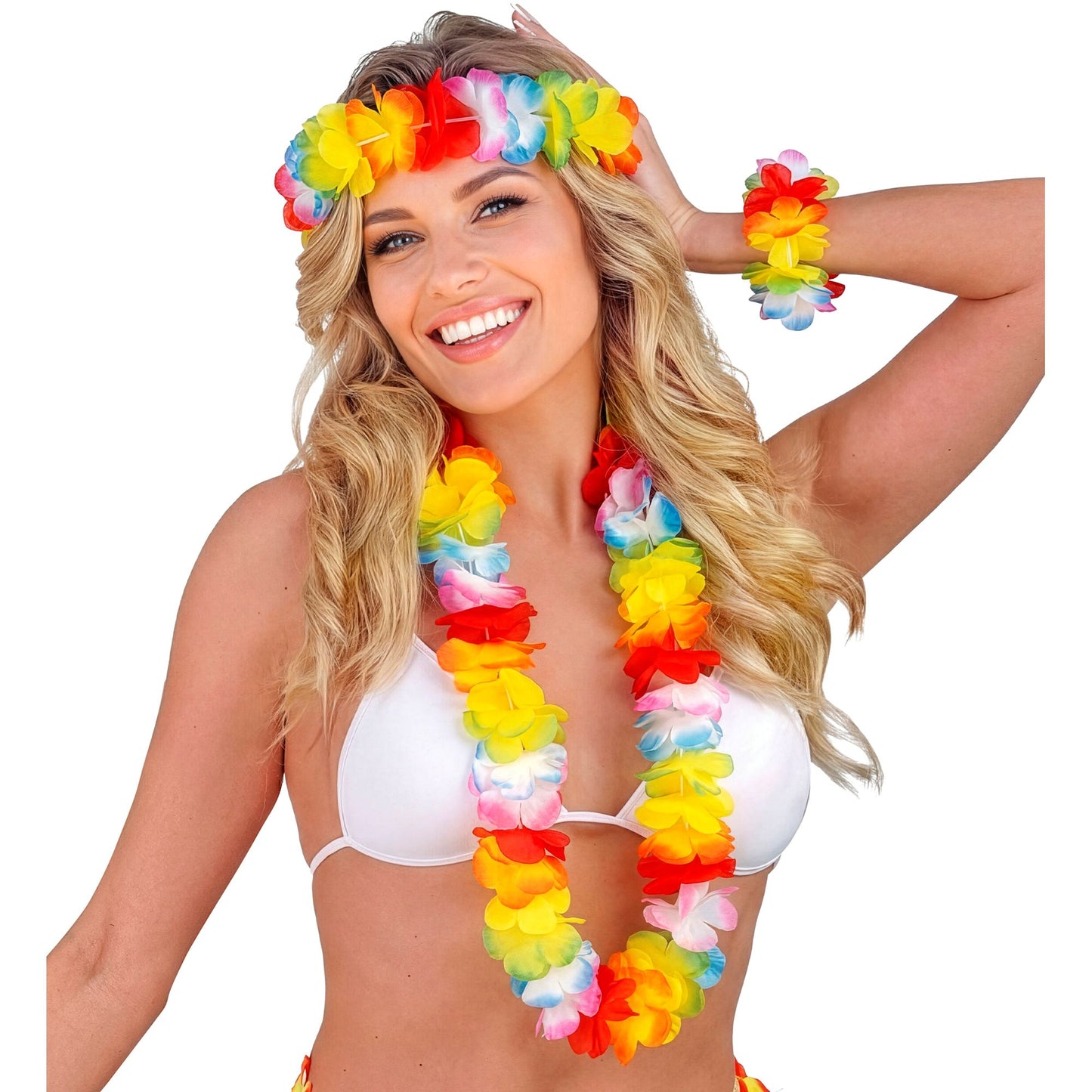 "BUNTES LUXUS HAWAIISET" (Kette, Stirnband, Armband) – Ansicht 5