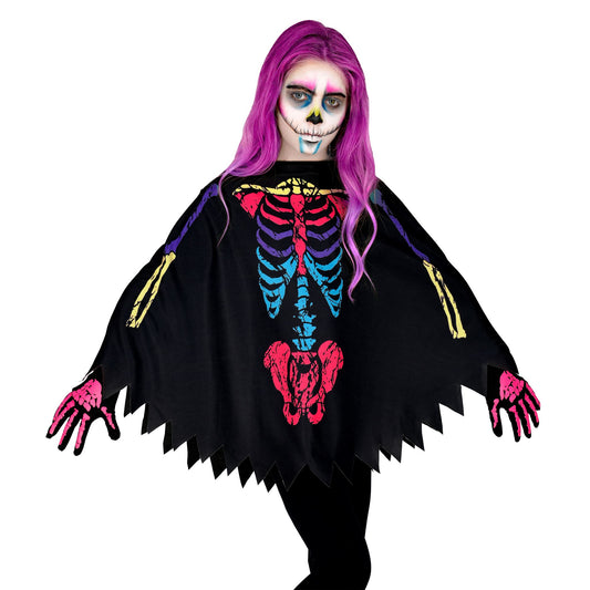 "BUNTES SKELETT" (Poncho) – Vorderansicht