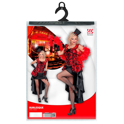 Widmann Damen Burlesque Kostüm Satin Kleid mit Handschuhen – Verpackung