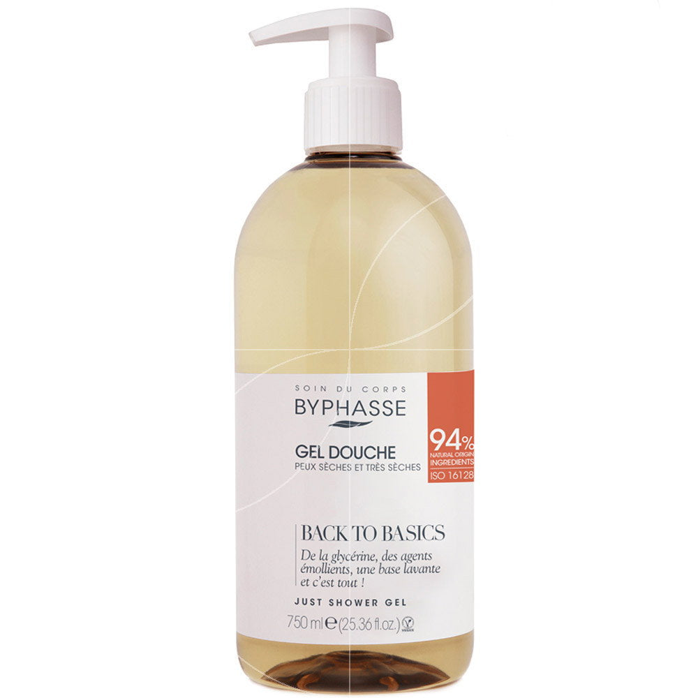 Byphasse, Back To Basics, Duschgel, Für trockene Haut, 750 ml *Tester
