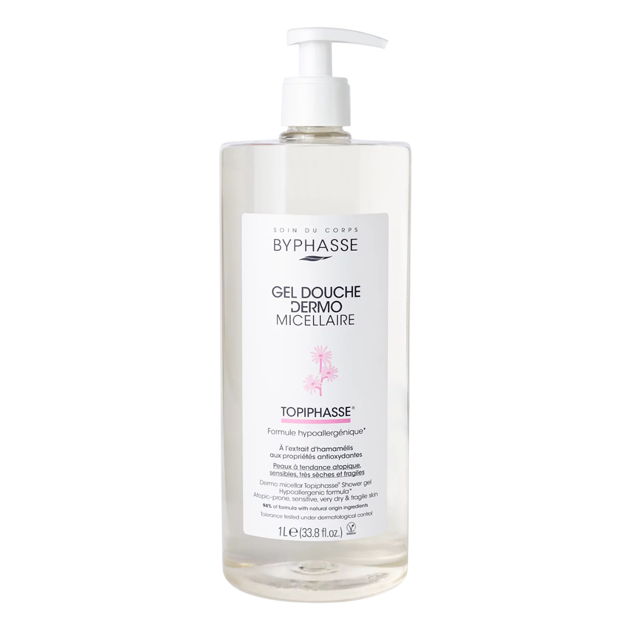 Byphasse, Dermo Micelar Topiphasse, Hypoallergen, Duschgel, Für empfindliche Haut, 1000 ml *Tester