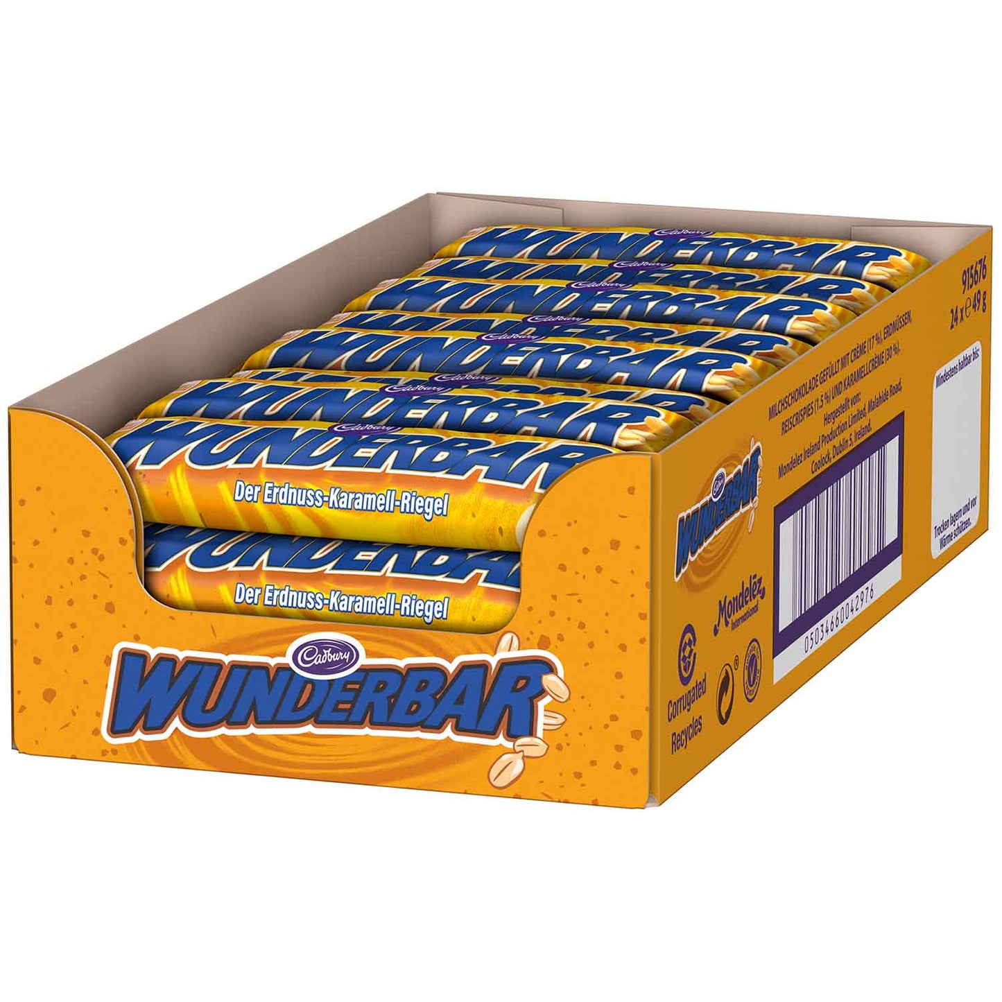 Cadbury Wunderbar 24x49g 24 Schoko-Riegel Für Vegetarier geeignet. - Candyshop.ch