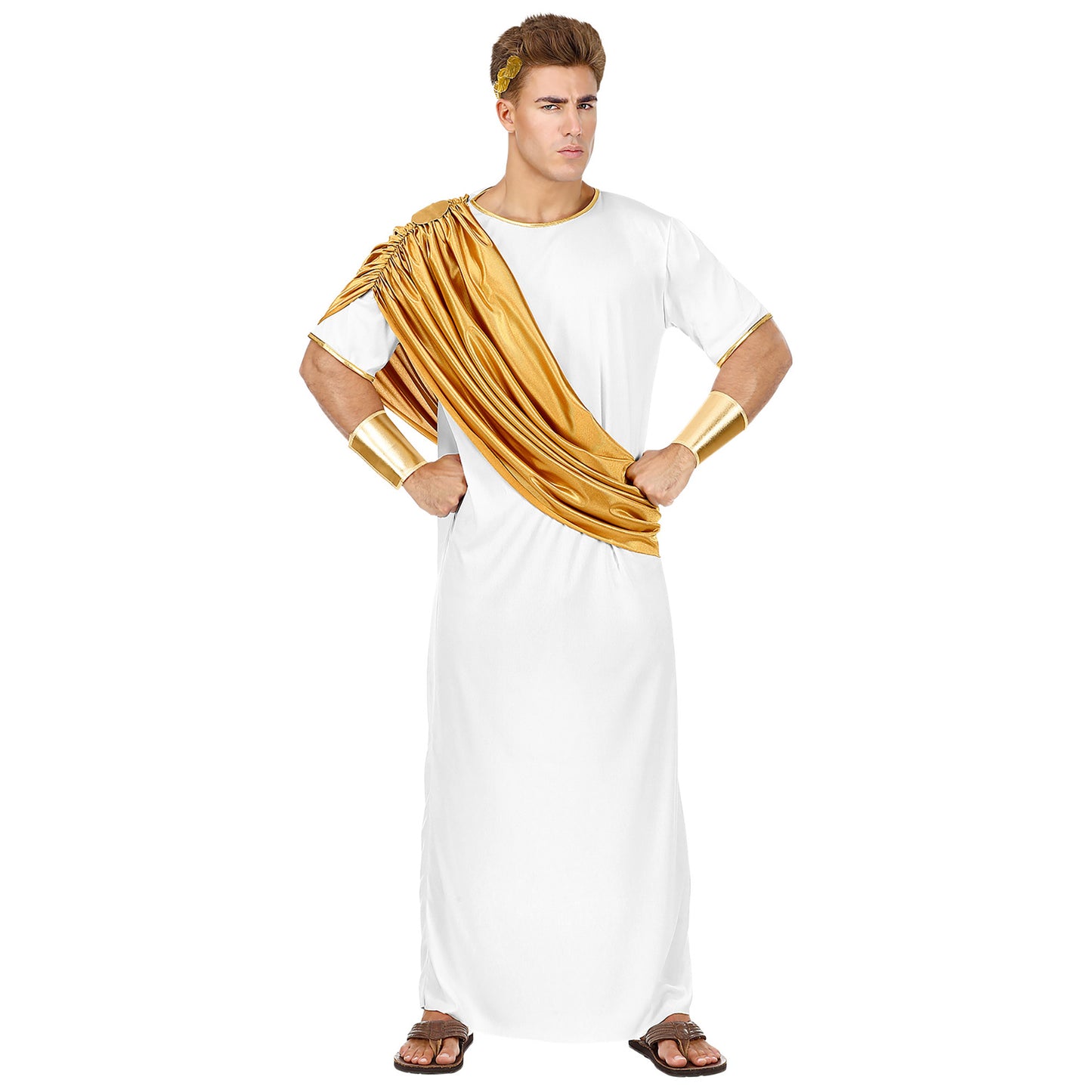 "CÄSAR" (Toga, Armschoner, Lorbeerkranz) – Detailansicht