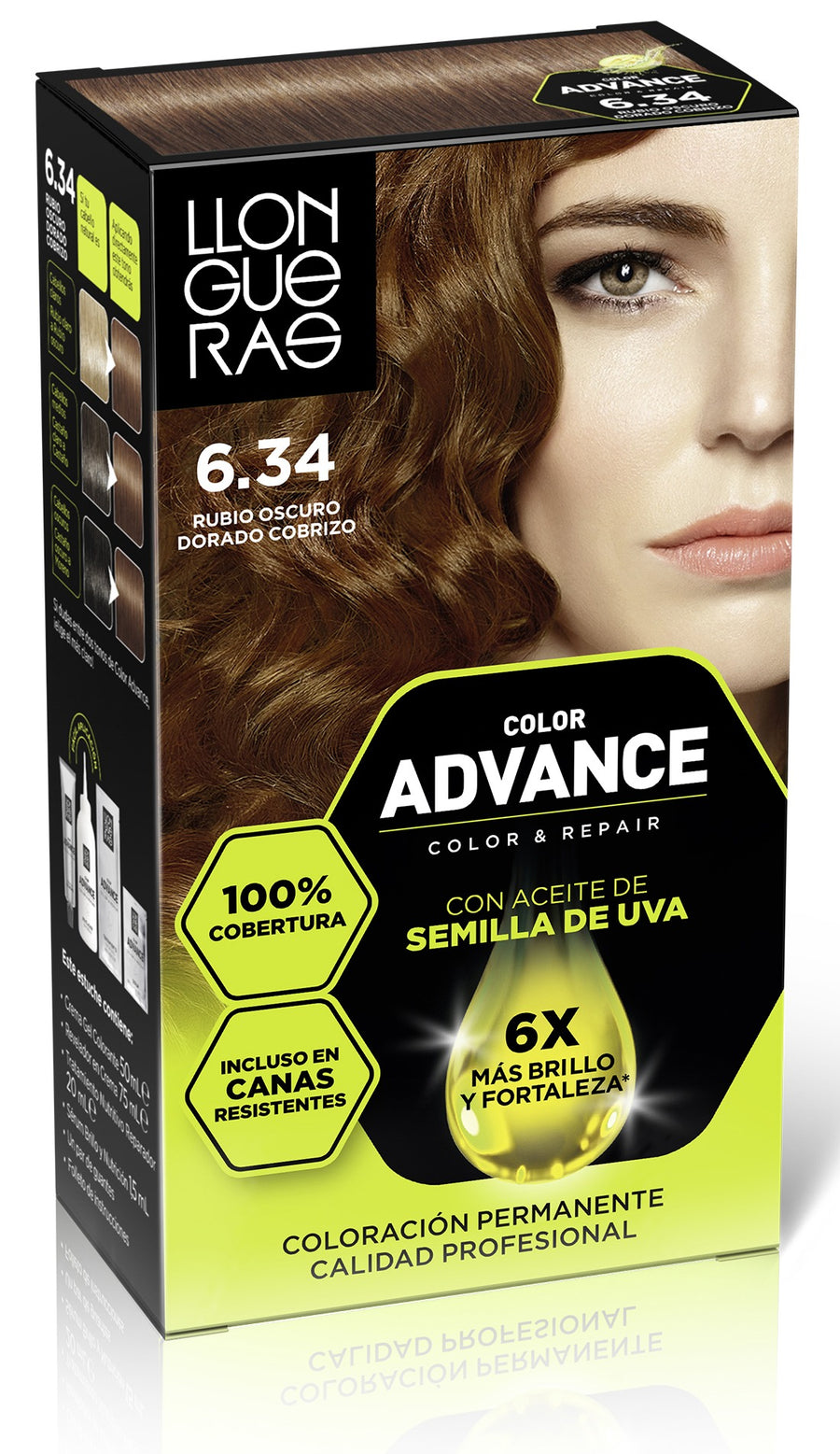 LLONGUERAS LLONGUERAS Color Advance 6,34 Dunkelblond Gold Kupfer Haarfarbe 1 Stück Kosmetik