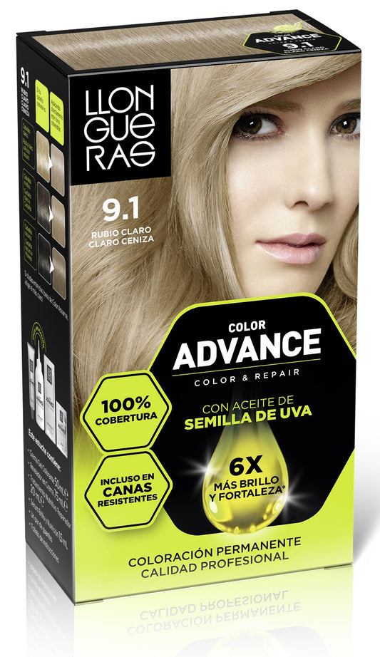 LLONGUERAS LLONGUERAS Color Advance 9,1 Rubio Claro Ceniza Haarfarbe 1 Stück Kosmetik