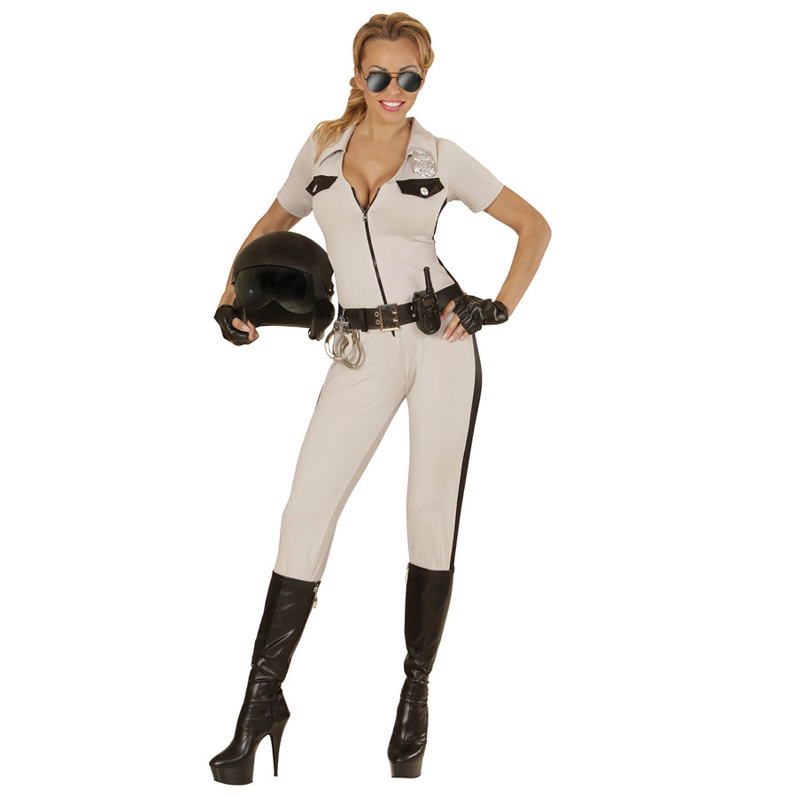 "CALIFORNIA HIGHWAY PATROL OFFICER" (Overall, Gürtel, fingerlose Handschuhe) – Vorderansicht