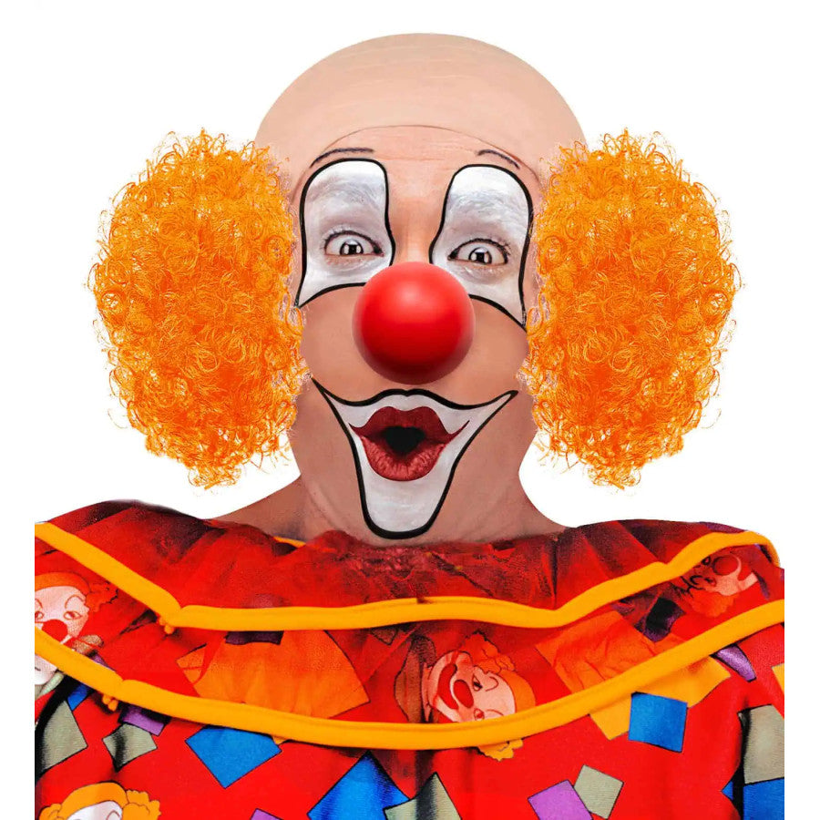 Widmann bunte Clownperücke mit Glatze und lockigen Haaren