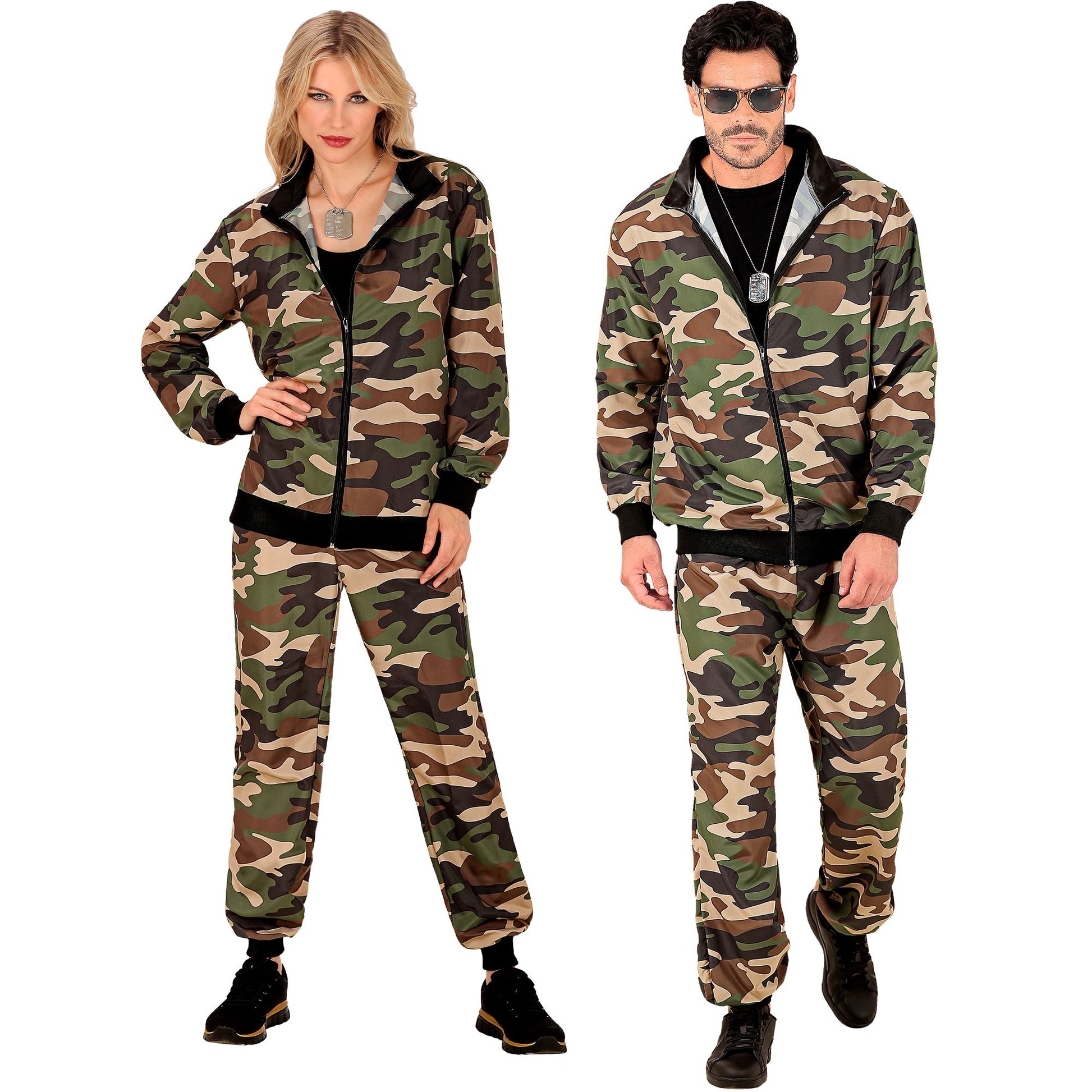 "CAMO PARTY FASHION TRAININGSANZUG" (Oberteil, Hose) – Vorderansicht