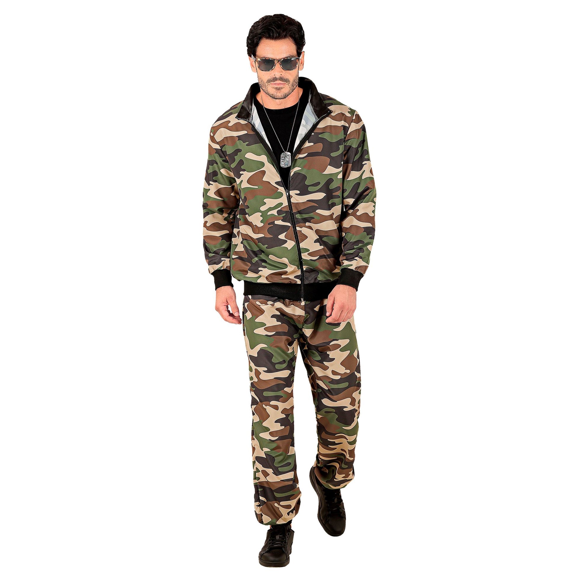 "CAMO PARTY FASHION TRAININGSANZUG" (Oberteil, Hose) – Detailansicht