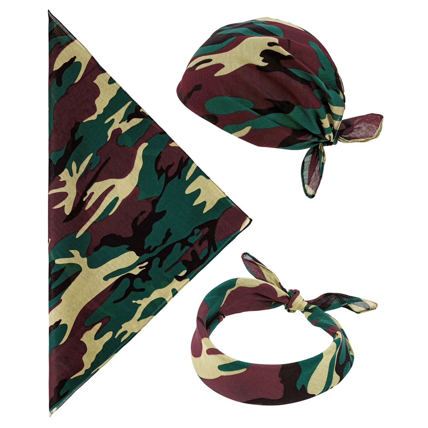 "CAMOUFLAGE BANDANA" 55x55 cm - 100% Baumwolle – Ansicht 4