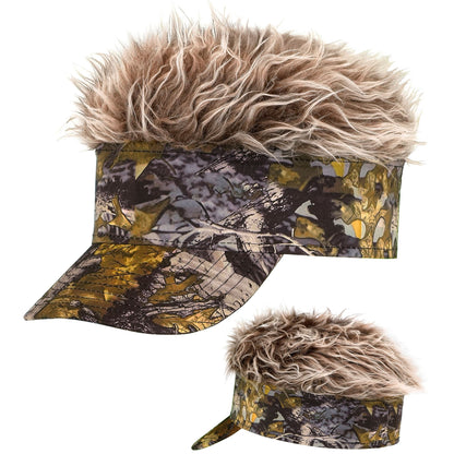 "CAMOUFLAGE SCHIRMMÜTZE MIT PLÜSCHHAAREN" – Vorderansicht