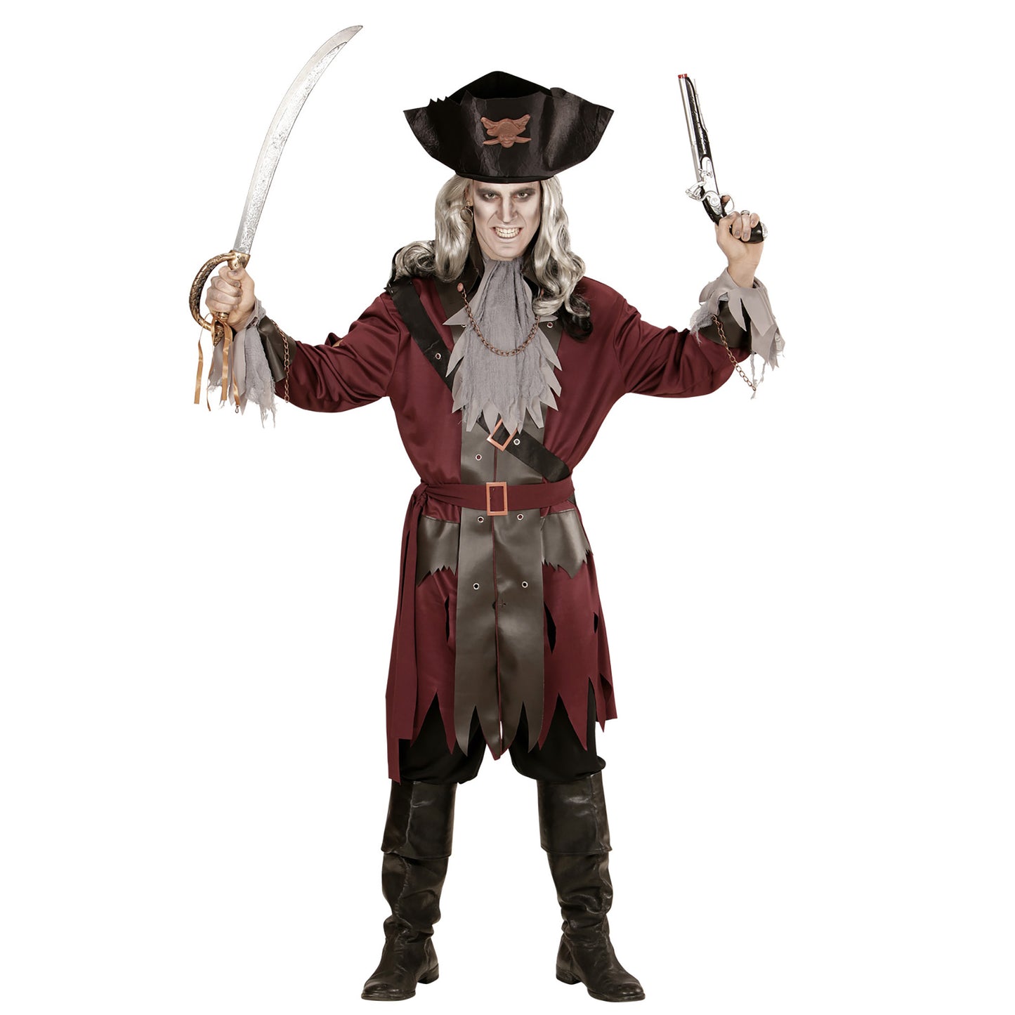 "CAPTAIN SPOOK" (Jacke mit Gürtel, Jabot, Stirnband, Hut) – Detailansicht