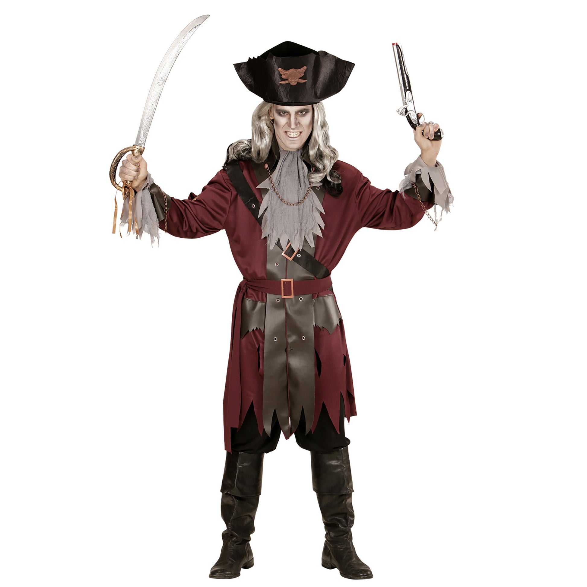 "CAPTAIN SPOOK" (Jacke mit Gürtel, Jabot, Stirnband, Hut) – Detailansicht