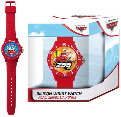 CARTOON CARS RED - SILICON WRIST WATCH 562690 Only Time Armbanduhr 33 mm Rot ansicht-3