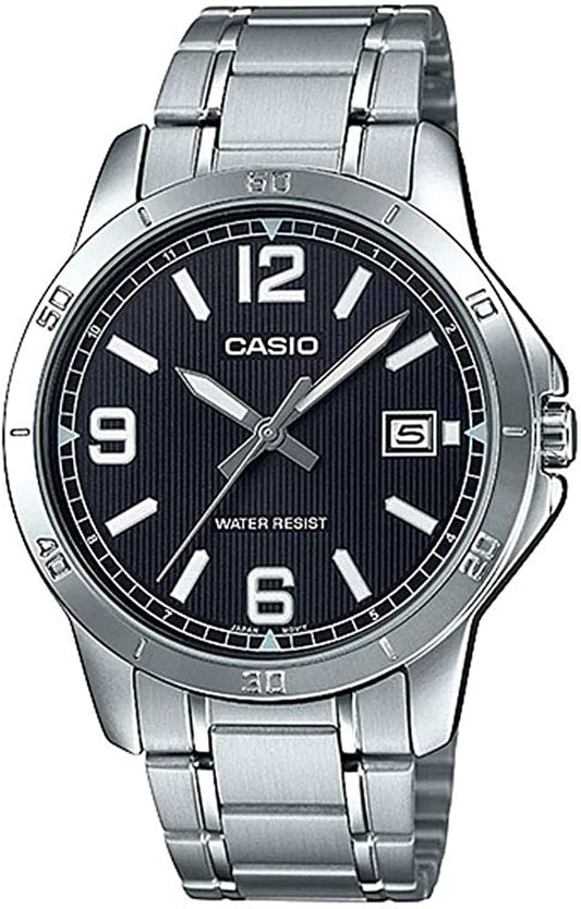 CASIO COLLECTION CASUAL DATE - BLACK MTP-V004D-1B2UDF Date - Armbanduhr 41.5 mm Schwarz
