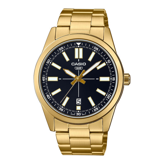 CASIO COLLECTION CASUAL DATE GOLD - BLACK MTP-VD02G-1EUDF Date - Armbanduhr 41 mm Schwarz