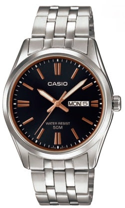 CASIO COLLECTION DATE - BLACK MTP-1335D-1A2VDF Day & Date - Armbanduhr 38 mm Schwarz