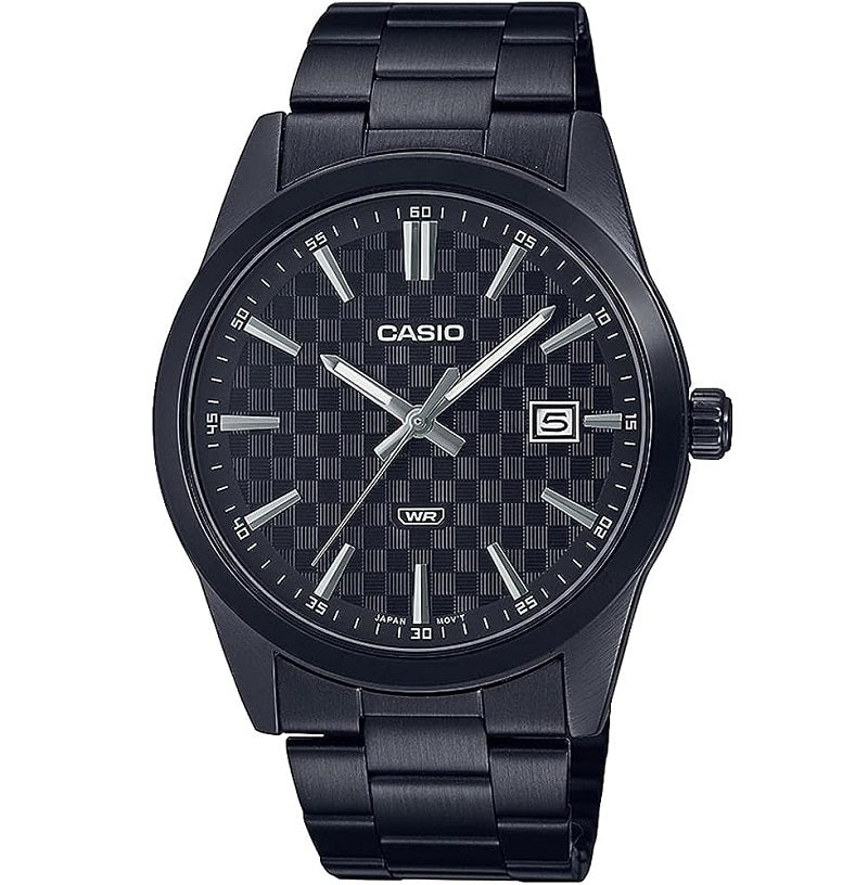 CASIO COLLECTION DATE - CARBON LOOK - BLACK MTP-VD03B-1AUDF Date - Armbanduhr 41 mm Schwarz