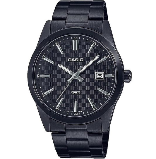CASIO COLLECTION DATE - CARBON LOOK - BLACK MTP-VD03B-1AUDF Date - Armbanduhr 41 mm Schwarz
