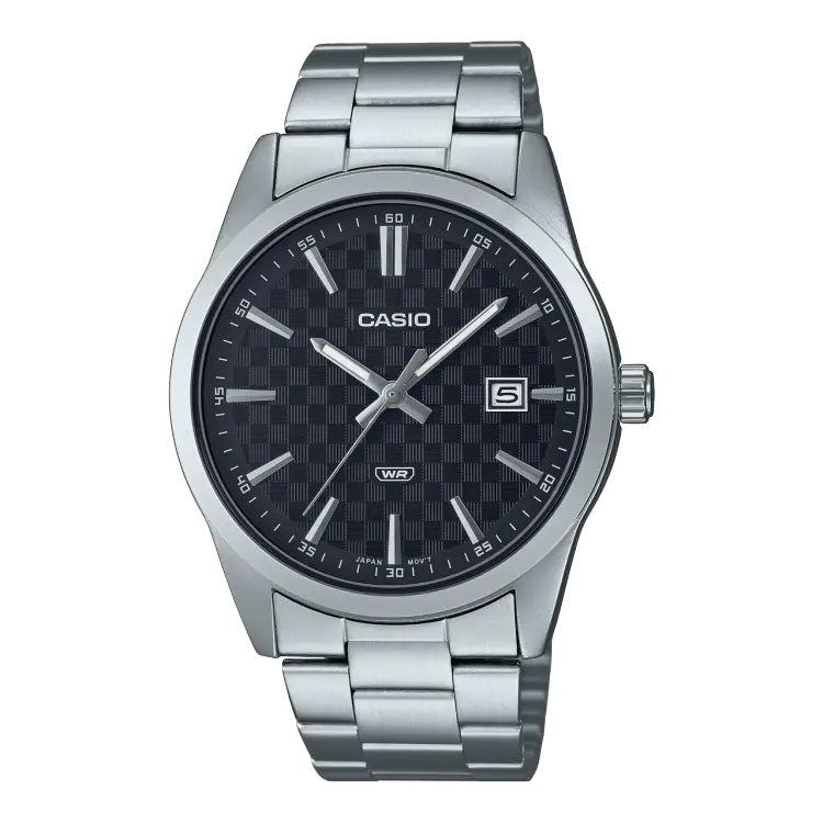 CASIO COLLECTION DATE - CARBON LOOK - BLACK MTP-VD03D-1AUDF Date - Armbanduhr 41 mm Schwarz