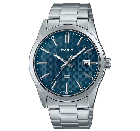 CASIO COLLECTION DATE - CARBON LOOK - PETROL BLUE MTP-VD03D-2A2UDF Date - Armbanduhr 41 mm Blau