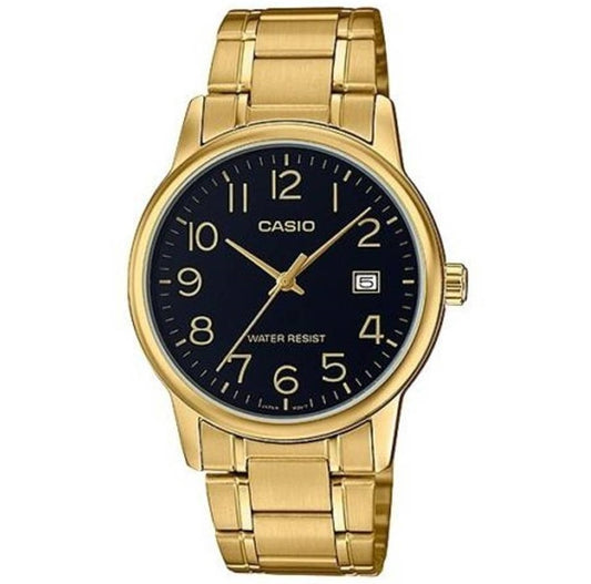CASIO COLLECTION DATE GOLD - BLACK MTP-V002G-1BUDF Date - Armbanduhr 40 mm Schwarz