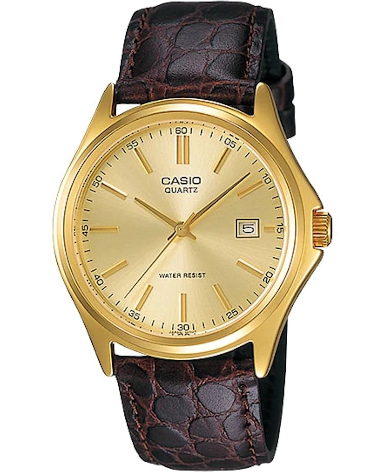 CASIO COLLECTION DATE LEATHER - GOLD MTP-1183Q-9ADF Date - Armbanduhr 38.5 mm Gold