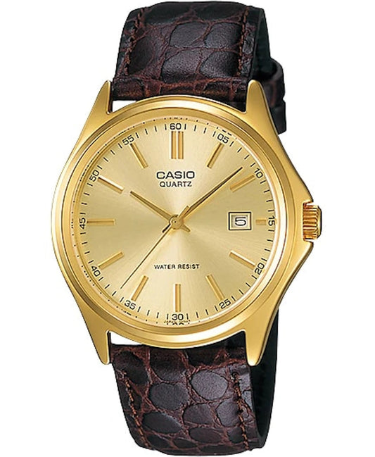 CASIO COLLECTION DATE LEATHER - GOLD MTP-1183Q-9ADF Date - Armbanduhr 38.5 mm Gold